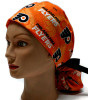 Women's Philadelphia Flyers Two  Tone Ponytail Surgical Scrub Hat, Plain Brim Adjustable, Handmade