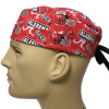Men's Alabama Crimson Tide Two Tone Surgical Scrub Hat, Semi-Lined Fold-Up Cuffed  or No Cuff,  Handmade