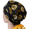 Women's Boston Bruins Two Tone Pixie Surgical Scrub Hat, Fold Up Brim, Adjustable, Handmade