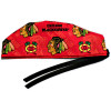 Men's Chicago Blackhawks Red Surgical Scrub Hat, Semi-Lined Fold-Up Cuffed (shown) or No Cuff, Handmade