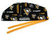 Men's Pittsburgh Penguins Black Semi-Lined Fold-Up Cuffed or  No Cuff Surgical Scrub Hat, Handmade in Fabric Swatch Shown