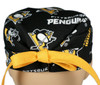 Men's Pittsburgh Penguins Black Semi-Lined Fold-Up Cuffed or  No Cuff Surgical Scrub Hat, Handmade in Fabric Swatch Shown