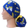 Women's LA Rams Royal Ponytail Surgical Scrub Hat, Plain or Fold-Up Brim Adjustable, Handmade