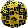 Women's Iowa Hawkeyes Squares Bouffant Surgical Scrub Hat, Adjustable with elastic and cord-lock, Handmade