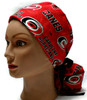 Women's Carolina Hurricanes Two  Tone Ponytail Surgical Scrub Hat, Plain Brim Adjustable, Handmade