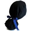 Women's Black Solid Ponytail Surgical Scrub Hat, Plain or Fold-Up Brim Adjustable, Handmade