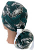 Women's Philadelphia Eagles Retro Ponytail Surgical Scrub Hat, 2 Styles, Adjustable, Handmade, Optional Buttons