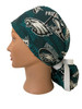 Women's Philadelphia Eagles Retro Ponytail Surgical Scrub Hat, 2 Styles, Adjustable, Handmade, Optional Buttons