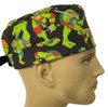 Men's Teenage Mutant Ninja Turtles Surgical Scrub Hat, Semi-Lined Fold-Up Cuffed (shown) or No Cuff, Handmade