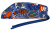 Men's Florida Gators Graffiti Surgical Scrub Hat, Semi-Lined Fold-Up Cuffed or No Cuff (shown), Handmade