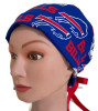 Women's Bufffalo Bills MascotPixie Surgical Scrub Hat, Fold Up Brim, Adjustable, Handmade