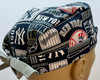 Men's New York Yankees Retro Surgical Scrub Hat, Semi-Lined Fold-Up Cuffed (shown) or No Cuff, Handmade