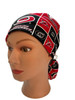 Women's Carolina Hurricanes Squares Ponytail Ponytail Surgical Scrub Hat, 2 Styles, Adjustable, Handmade, Optional Buttons