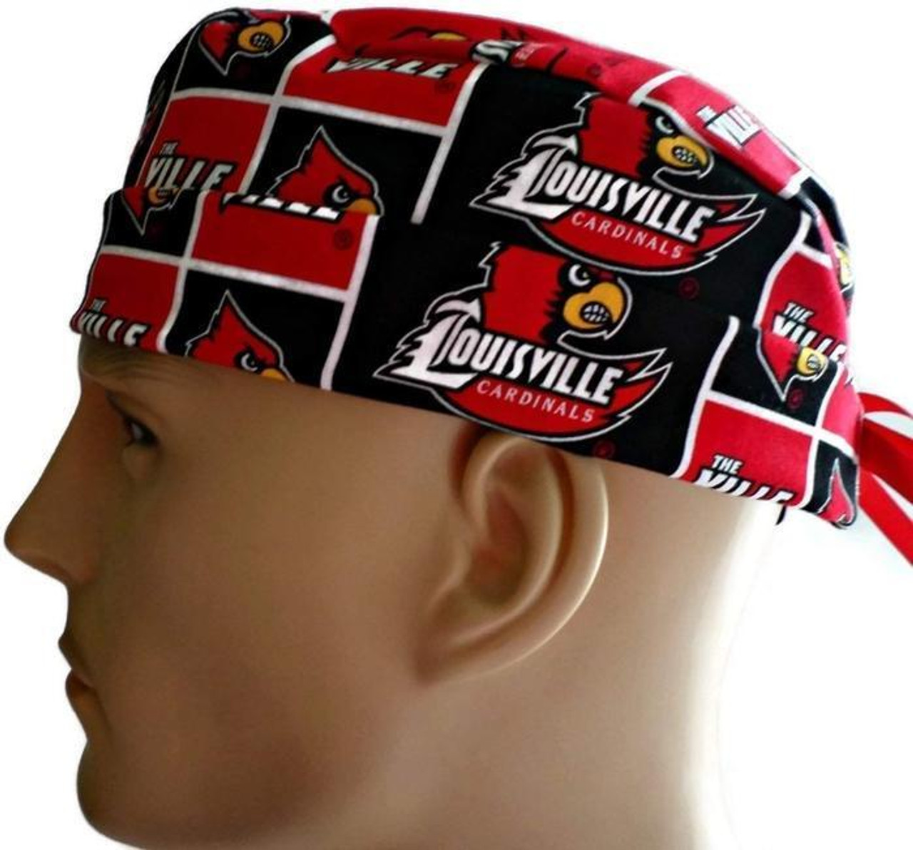 Men's Louisville Cardinals Surgical Scrub Hat, Semi-Lined Fold-Up