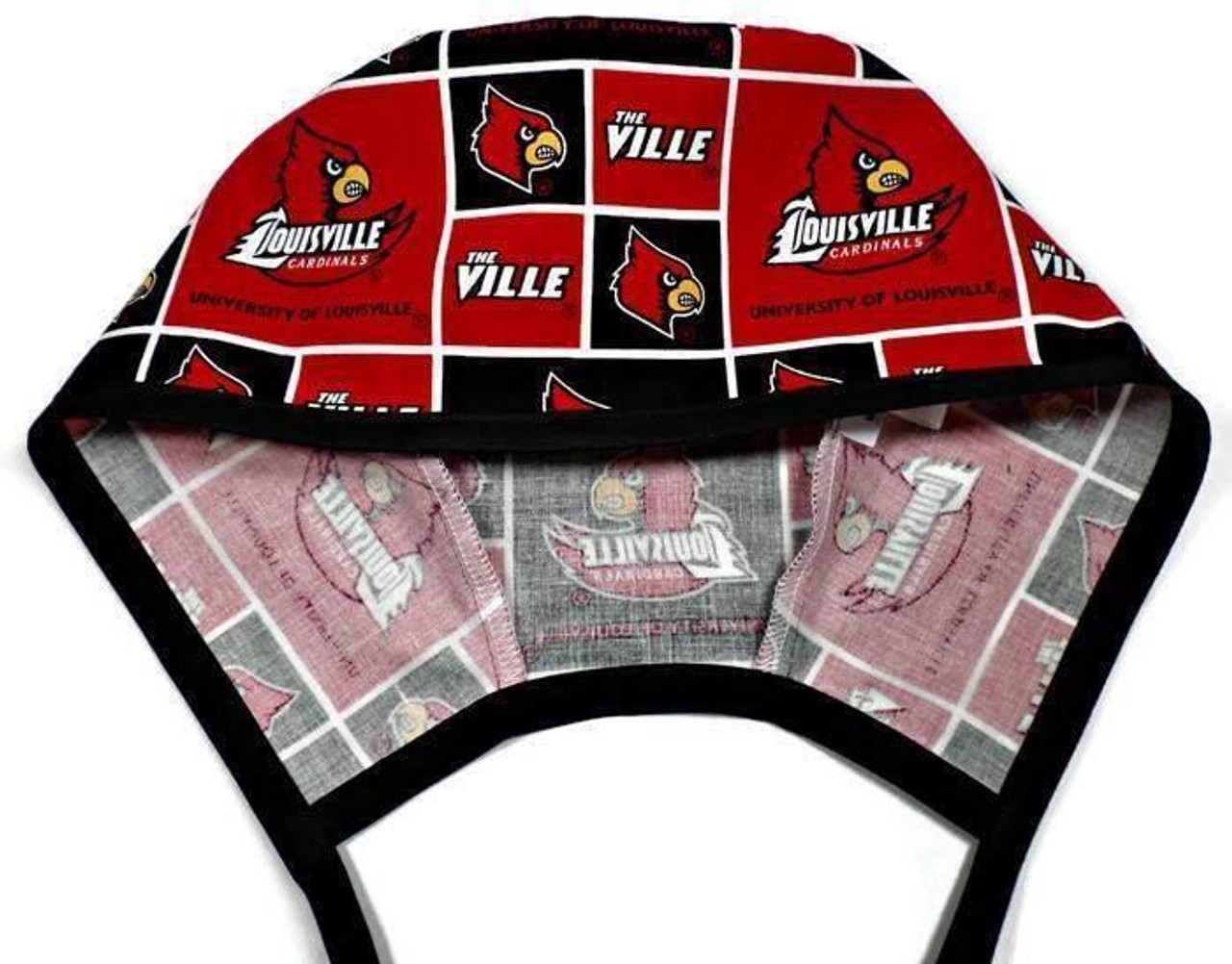 Louisville Cardinals NCAA Tie Back Scrub Cap Nurse Hat 
