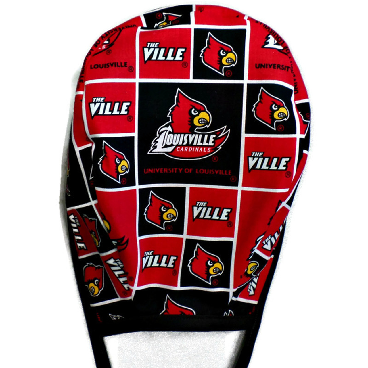 Men's Louisville Cardinals Squares Surgical Scrub Hat, Unlined