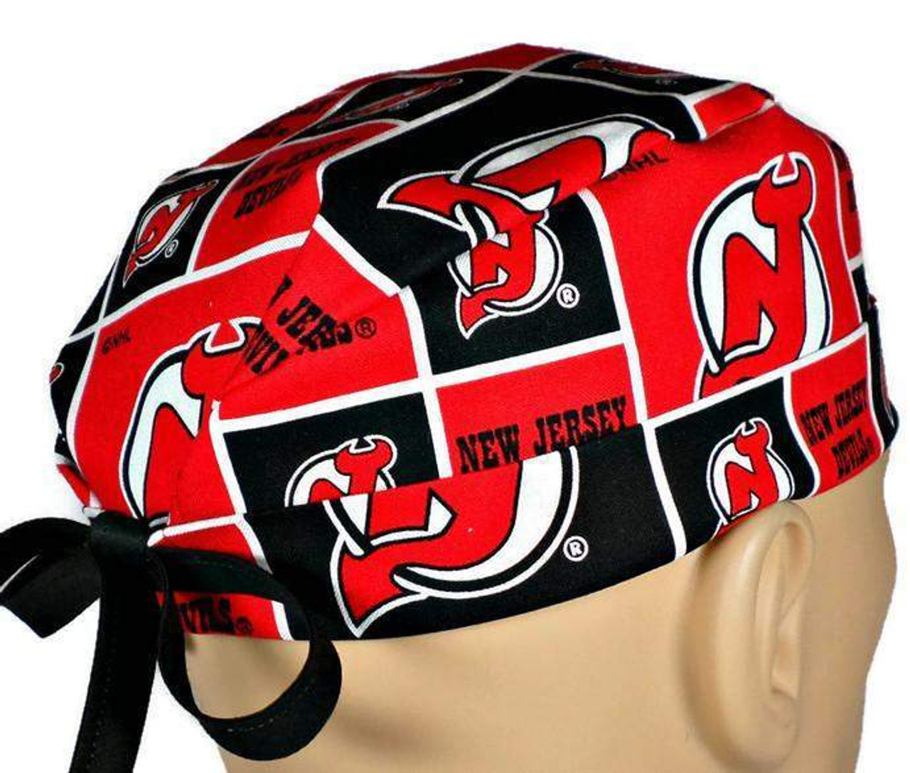 Men's New Jersey Devils Surgical Scrub Hat, Semi-Lined Fold-Up