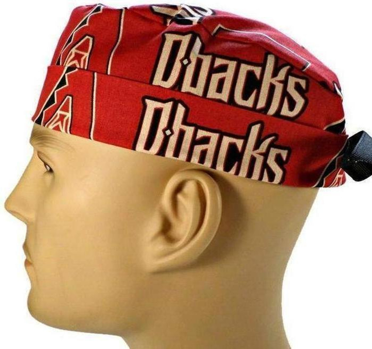 Men's Las Vegas Raiders Black Surgical Scrub Hat Semi-Lined Fold-Up Cuffed  (shown) or No Cuff, Handmade