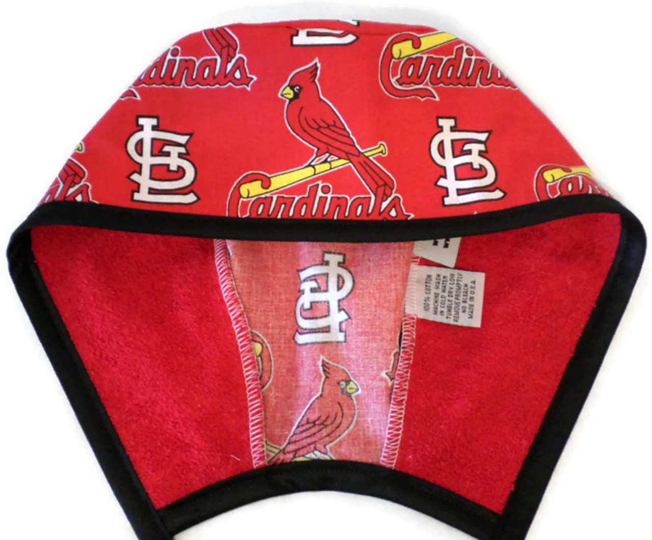 Men's Unlined St Louis Cardinals Squares Surgical Scrub Hat, Optional  Sweatband, Handmade - Crazy Caps Scrub Hats