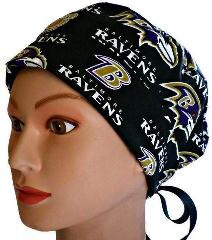 Black Pixie Surgical Scrub Hat, Fold 