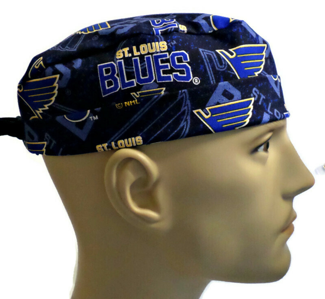 Men's St. Louis Cardinals Vintage Blue Unlined Surgical Scrub Hat, Optional  Sweatband, Handmade - Crazy Caps Scrub Hats