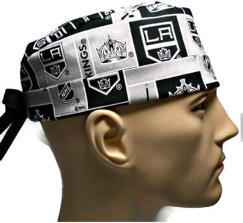 Men's Los Angeles LA Kings Surgical Scrub Hat, Semi-Lined Fold-Up Cuffed (shown) or No Cuff, Handmade