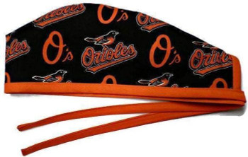 Men's Baltimore Orioles Unlined Surgical Scrub Hat, Optional Sweatband, Handmade