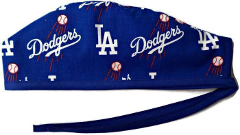 Men's Los Angeles LA Dodgers  Unlined Surgical Scrub Hat, Optional Sweatband, Handmade