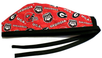 Men's Georgia Bulldogs Two Tone  Unlined Surgical Scrub Hat, Optional Sweatband, Handmade