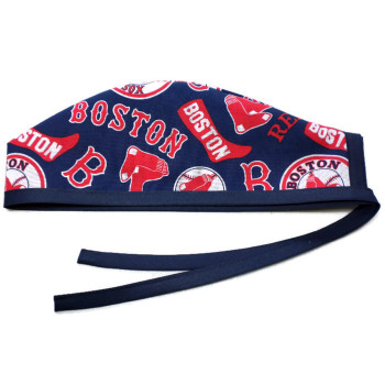 Men's Boston Red Sox Cooperstown Unlined Surgical Scrub Hat, Optional Sweatband,  Handmade