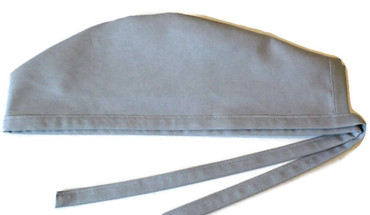 Men's Medium Gray Unlined Surgical Scrub Hat, Optional Sweatband, Handmade