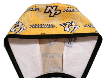 Men's Nashville Predators Logo Gold Unlined Surgical Scrub Hat, Optional Sweatband, Handmade