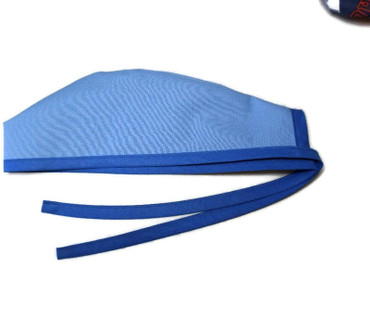 Men's Denim Blue Unlined Surgical Scrub Hat, Optional Sweatband, Handmade