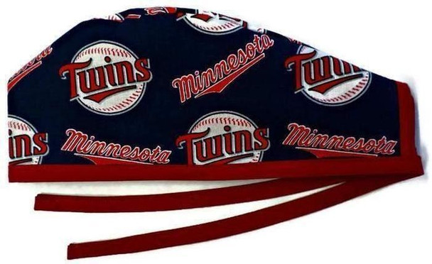 Men's Minnesota Twins  Unlined Surgical Scrub Hat, Optional Sweatband, Handmade