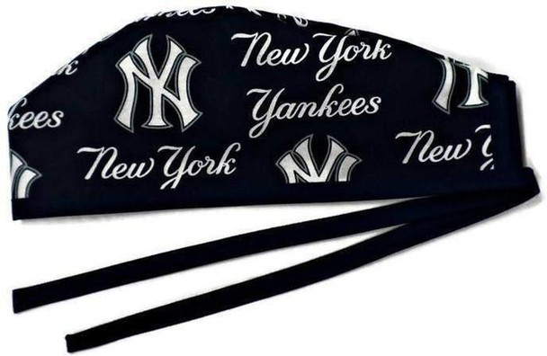 Men's New York Yankees Navy  Unlined Surgical Scrub Hat, Optional Sweatband Handmade