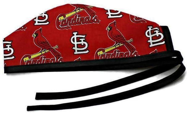 Men's St. Louis Cardinals Allover Unlined Surgical Scrub Hat, Optional Sweatband, Handmade