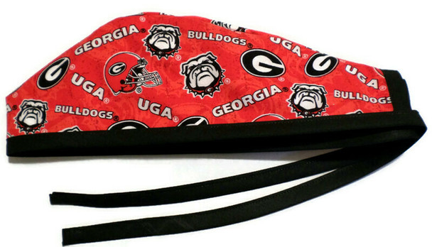Men's Georgia Bulldogs Two Tone  Unlined Surgical Scrub Hat, Optional Sweatband, Handmade