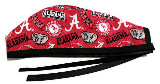 Men's Alabama Crimson Tide Two Tone Unlined Surgical Scrub Hat, Optional Sweatband, Handmade