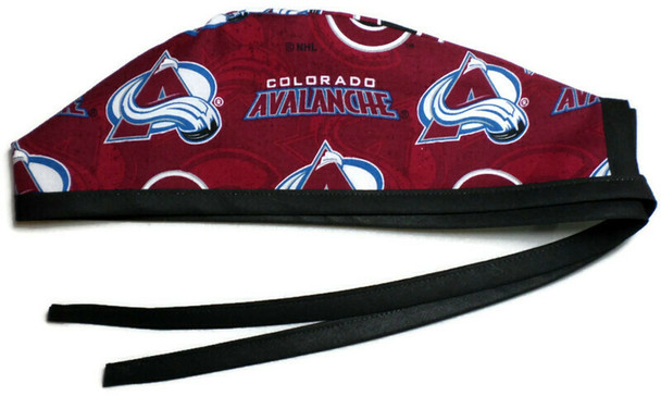 Men's Colorado Avalanche Two Tone Unlined Surgical Scrub Hat, Optional Sweatband, Handmade