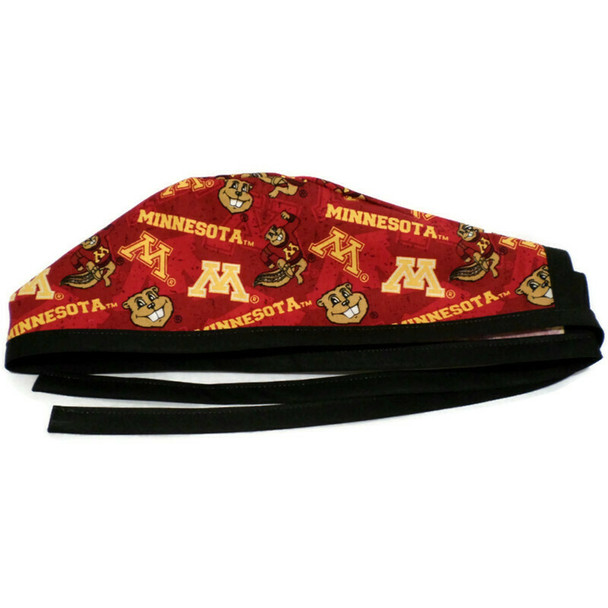 Men's Minnesota Gophers Two Tone Unlined Surgical Scrub Hat, Optional Sweatband, Handmade