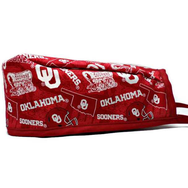 Men's Oklahoma Sooners Two Tone Unlined Surgical Scrub Hat, Optional Sweatband, Handmade