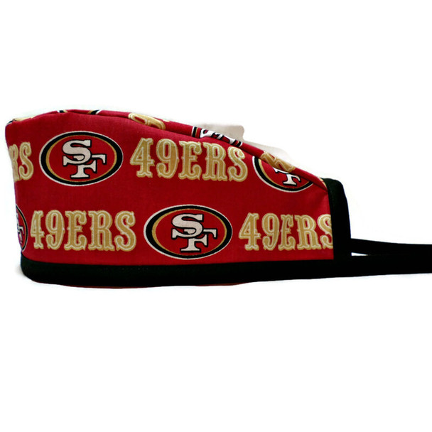 Men's San Francisco 49ers Red Unlined Surgical Scrub Hat, Optional Sweatband, Handmade