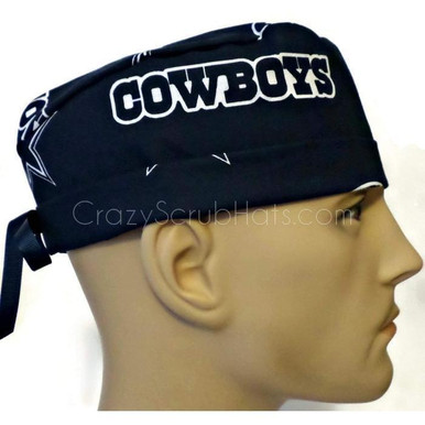 Women's Dallas Cowboys Navy Bouffant, Pixie or Ponytail Surgical Scrub Hat,  Adjustable, Handmade