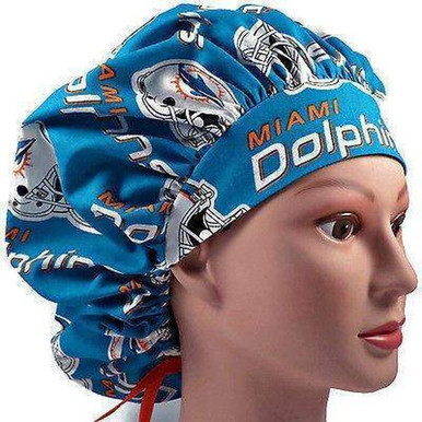 Men's Miami Dolphins Unlined Surgical Scrub Hat, Optional Sweatband,  Handmade