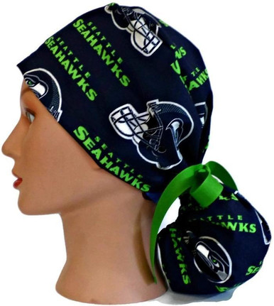 Women's Dallas Cowboys Navy Ponytail Surgical Scrub Hat, Plain or