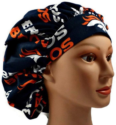 Women's Dallas Cowboys Navy Bouffant, Pixie or Ponytail Surgical Scrub Hat,  Adjustable, Handmade