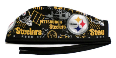 Women's Pittsburgh Steelers White Bouffant Surgical Scrub Hat