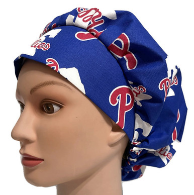 Women's Atlanta Braves Bouffant Surgical Scrub Hat, Adjustable with elastic  and cord lock, Handmade - Crazy Caps Scrub Hats