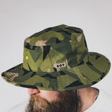 Mountain DOT Camo Boonie Cap On Head