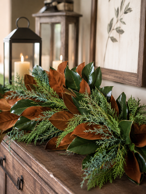 Fresh greenery garland.
